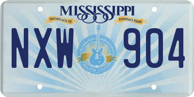 MS license plate NXW904