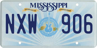 MS license plate NXW906