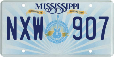 MS license plate NXW907