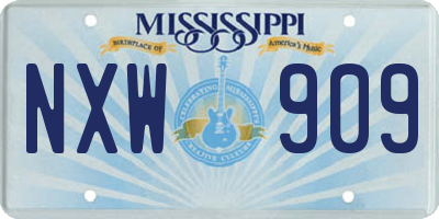 MS license plate NXW909