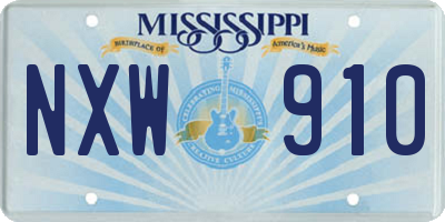 MS license plate NXW910