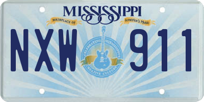 MS license plate NXW911