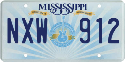 MS license plate NXW912