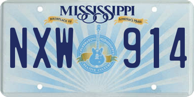 MS license plate NXW914