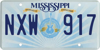 MS license plate NXW917