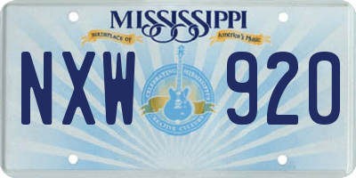 MS license plate NXW920