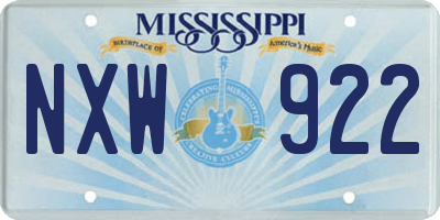 MS license plate NXW922