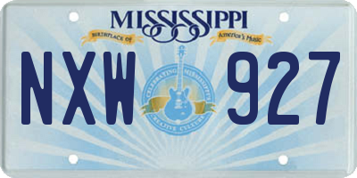 MS license plate NXW927