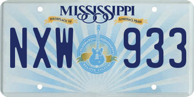 MS license plate NXW933
