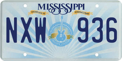 MS license plate NXW936