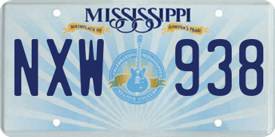MS license plate NXW938