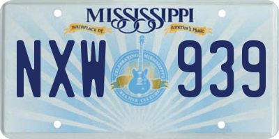 MS license plate NXW939
