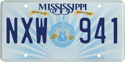 MS license plate NXW941