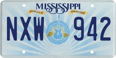 MS license plate NXW942