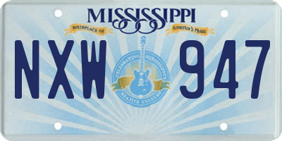 MS license plate NXW947