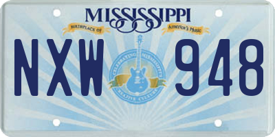MS license plate NXW948