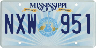 MS license plate NXW951