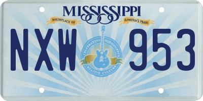 MS license plate NXW953