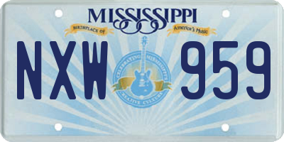 MS license plate NXW959