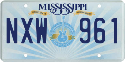 MS license plate NXW961