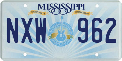 MS license plate NXW962