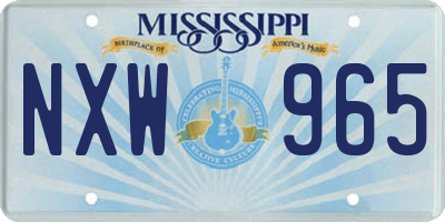 MS license plate NXW965