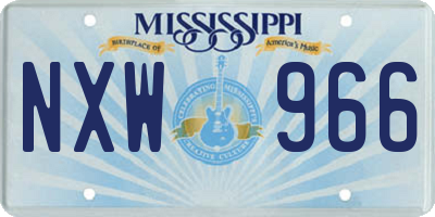 MS license plate NXW966