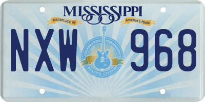 MS license plate NXW968