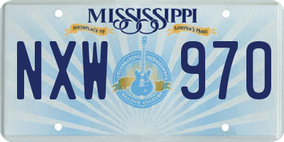 MS license plate NXW970