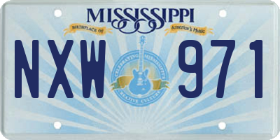 MS license plate NXW971