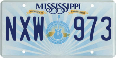 MS license plate NXW973