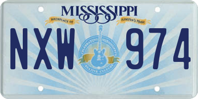 MS license plate NXW974