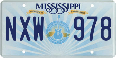 MS license plate NXW978
