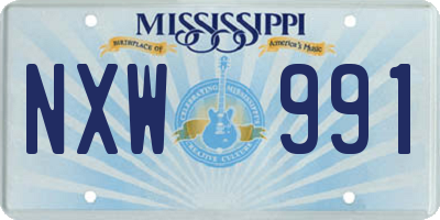 MS license plate NXW991