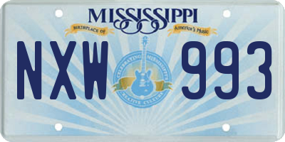 MS license plate NXW993