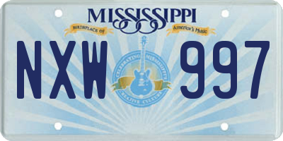 MS license plate NXW997