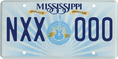 MS license plate NXX000