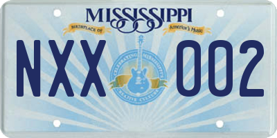 MS license plate NXX002