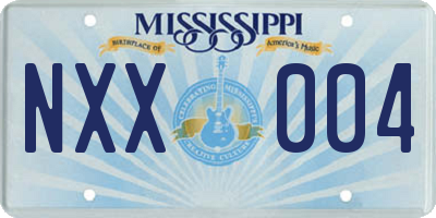 MS license plate NXX004