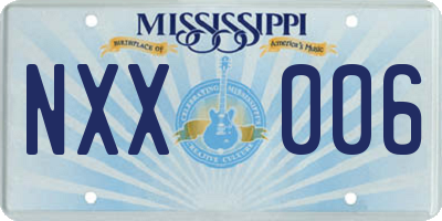 MS license plate NXX006