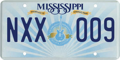 MS license plate NXX009