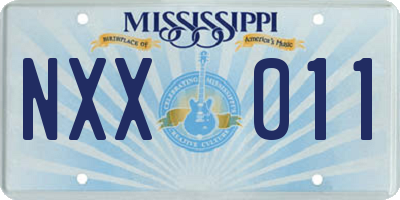 MS license plate NXX011