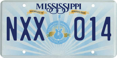 MS license plate NXX014