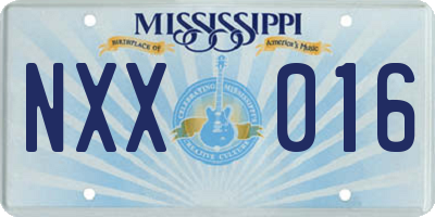 MS license plate NXX016
