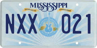 MS license plate NXX021