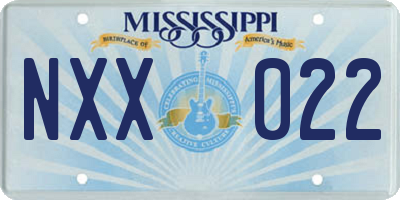 MS license plate NXX022