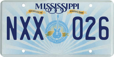 MS license plate NXX026