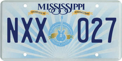 MS license plate NXX027