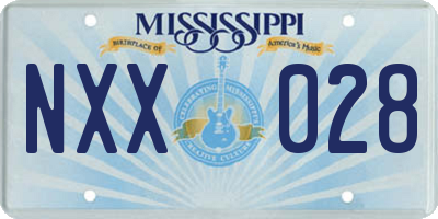 MS license plate NXX028