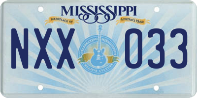 MS license plate NXX033